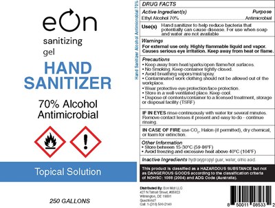 EON Sanitizing Gel Hand Sanitizer 250 gals.jpg image - EON Sanitizing Gel Hand Sanitizer 250 gals